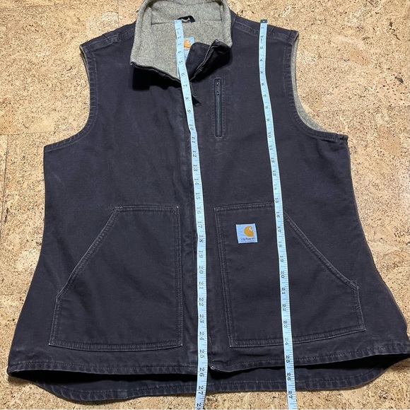 Carhartt Wm’s Sandstone Duck Insulated Dark Brown Workwear Vest Sz L - Picture 10 of 16